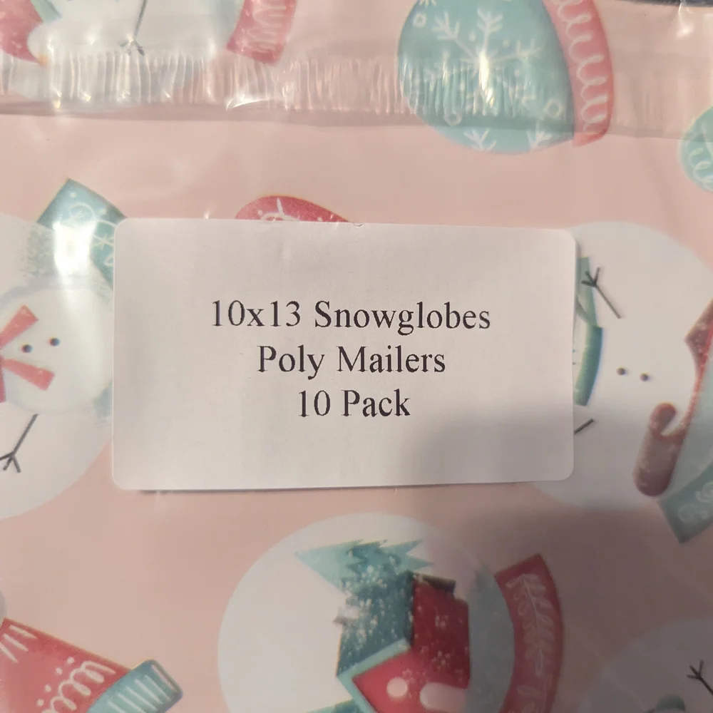 Snowman Snow Globe Poly Mailers